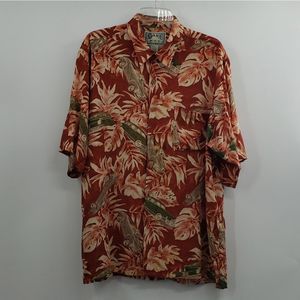 Hana Bay Men's L Island Style Floral Button down Shirt